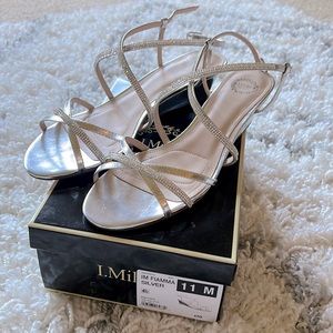Silver formal shoes